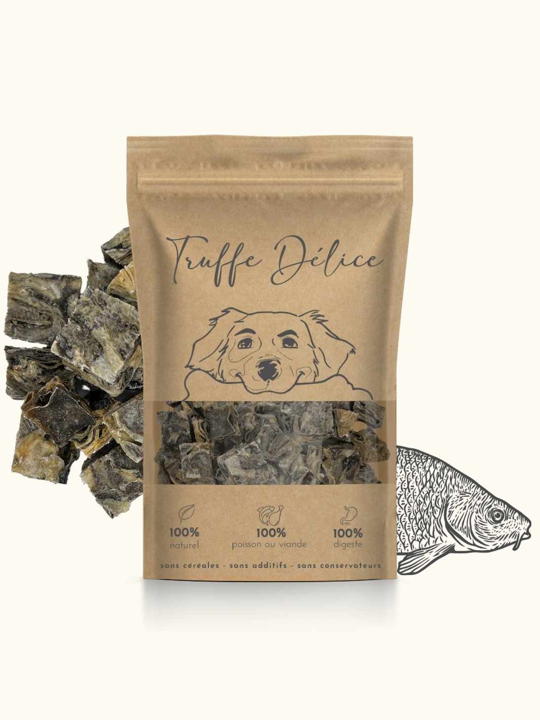 Cubes de poisson (Morue) - #friandise_naturelle_pour_chien# - Truffe delice